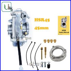 New Polished HSR45 Carburetor Fits Harley HSR 45mm HD EVO TwinCam TM45 US Stock